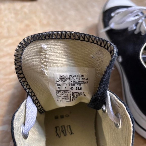 CONVERSE Black Platform Trainers - SIZE 9 - Picture 4 of 4